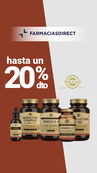 A vertical-format promotional ad for dietary supplements featuring a clear 20% discount offer and a collection of product bottles.
